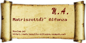 Matriszottó Alfonza névjegykártya